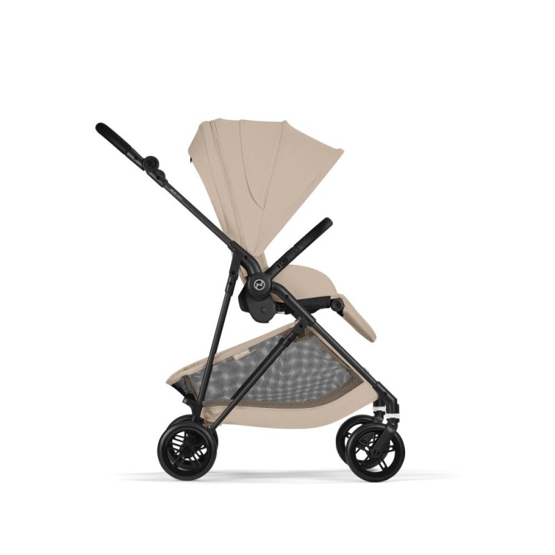 Noul Cybex Melio Carbon Almond Beige 3 in 1 cu Scoica Cloud G Plus i-Size Recline testata ADAC