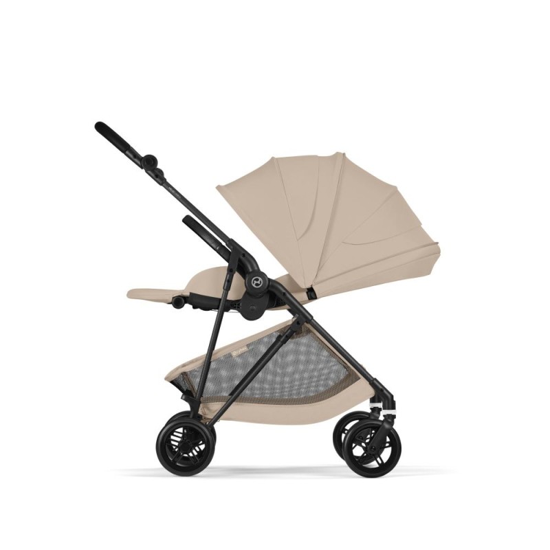 Noul Cybex Melio Carbon Almond Beige 3 in 1 cu Scoica Cloud G Plus i-Size Recline testata ADAC