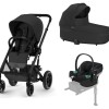 Noul Cybex Balios S Lux 2025 sistem 4 in 1 cu Aton S2 i-size si baza isofix Moon Black
