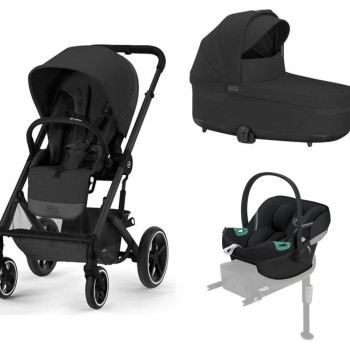 Noul Cybex Balios S Lux 2025 sistem 4 in 1 cu Aton S2 i-size si baza isofix Moon Black