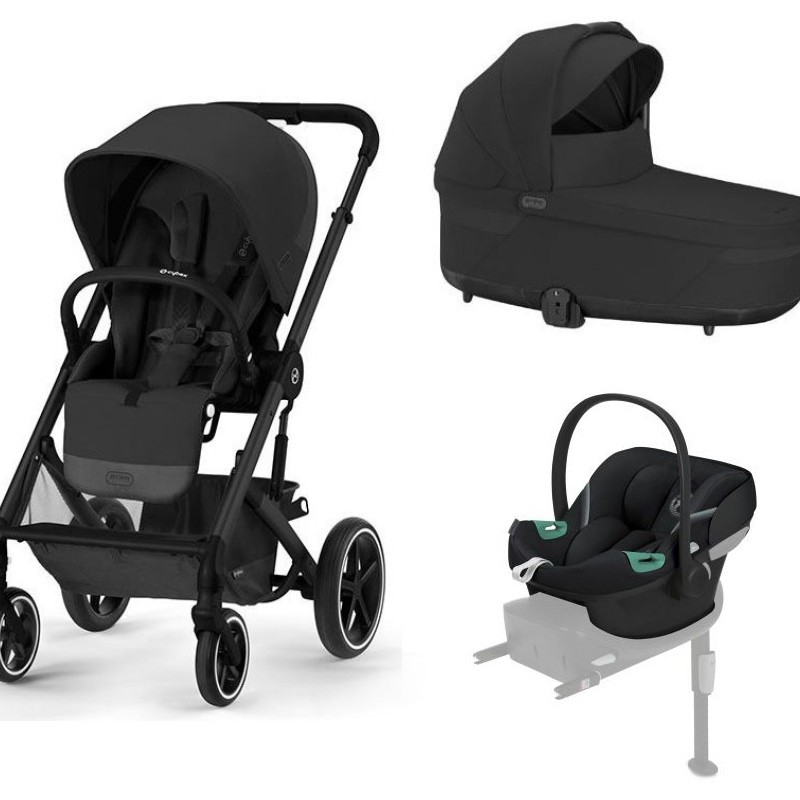 Noul Cybex Balios S Lux 2025 sistem 4 in 1 cu Aton S2 i-size si baza isofix Moon Black
