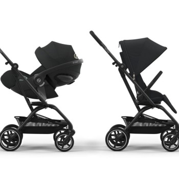 Noul Cybex Eezy S Twist +2 reversibil 360, sistem 2 in 1 sport + Cloud G Plus Reclinabil Magic Black