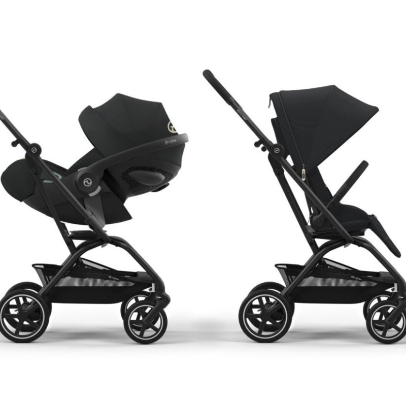 Noul Cybex Eezy S Twist +2 reversibil 360, sistem 2 in 1 sport + Cloud G Plus Reclinabil Magic Black