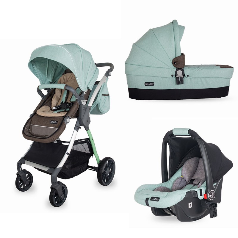SISTEM MODULAR COCCOLLE ACERO 3 IN 1 VERDE MENTA
