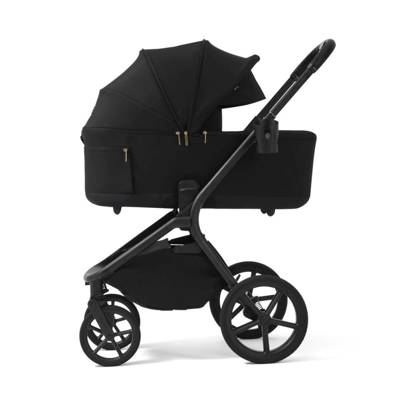 Carucior copii cu landou pliabil Future Design Inspiro Pure Black SE 4in1 cu Cybex Cloud G Plus ADAC si baza isofix