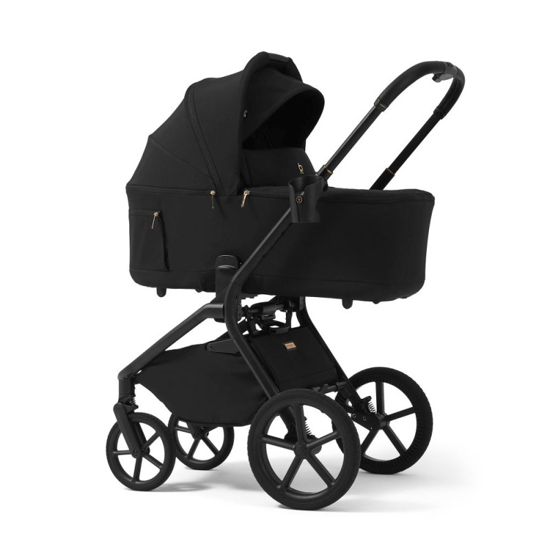 Carucior copii cu landou pliabil Future Design Inspiro Pure Black SE 4in1 cu Cybex Cloud G Plus ADAC si baza isofix