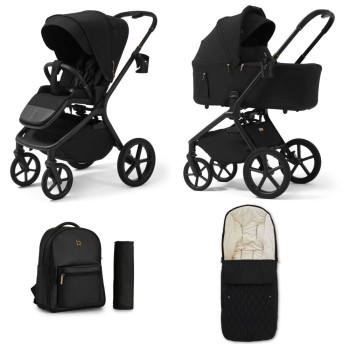 Carucior copii cu landou pliabil Future Design Inspiro Pure Black SE 2 in 1