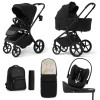 Carucior copii cu landou pliabil Future Design Inspiro Pure Black SE 4in1 cu Cybex Cloud G Plus ADAC si baza isofix
