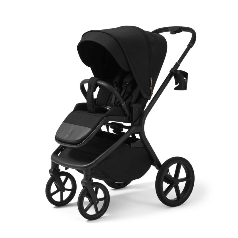 Carucior copii cu landou pliabil Future Design Inspiro Pure Black SE 4in1 cu Cybex Cloud G Plus ADAC si baza isofix