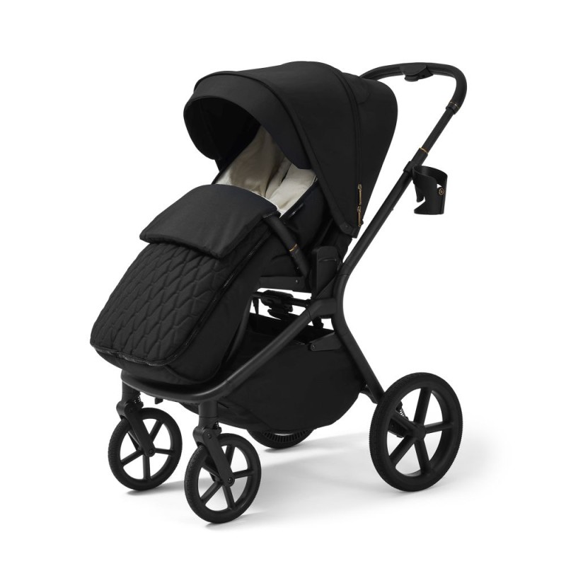 Carucior copii cu landou pliabil Future Design Inspiro Pure Black SE 4in1 cu Cybex Cloud G Plus ADAC si baza isofix