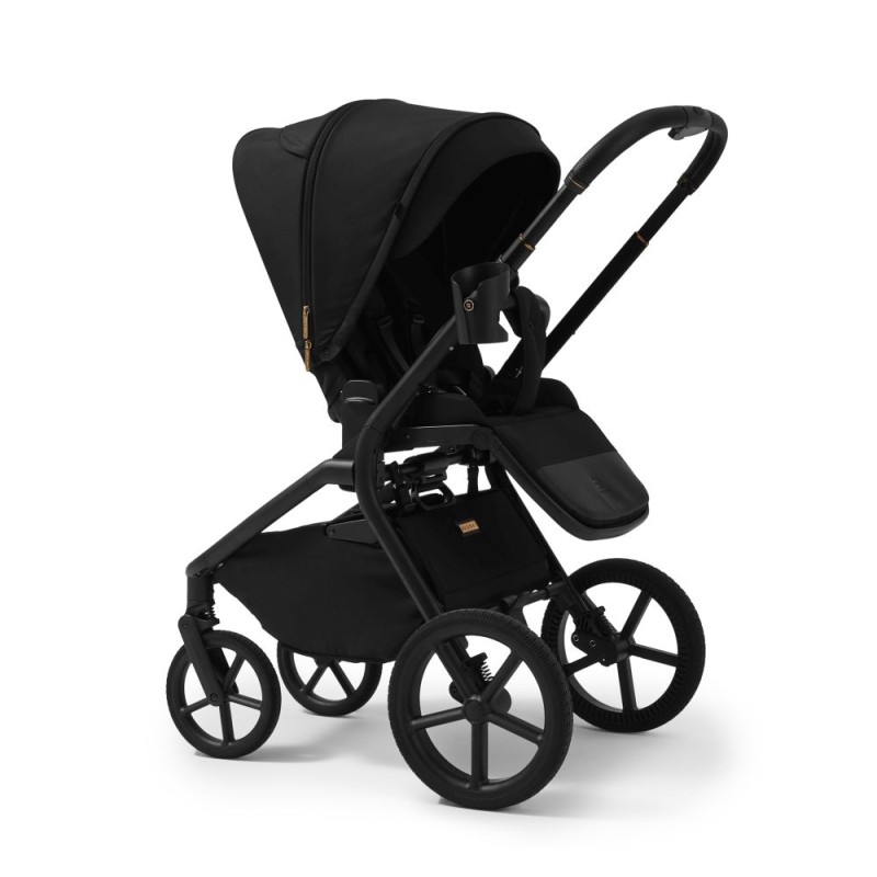 Carucior copii cu landou pliabil Future Design Inspiro Pure Black SE 4in1 cu Cybex Cloud G Plus ADAC si baza isofix