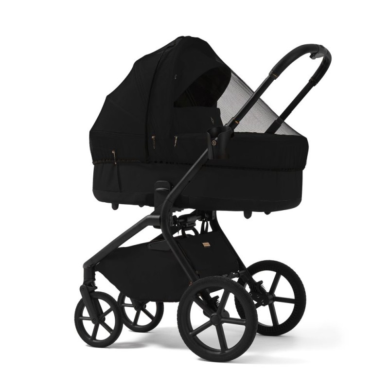 Carucior copii cu landou pliabil Future Design Inspiro Pure Black SE 4in1 cu Cybex Cloud G Plus ADAC si baza isofix