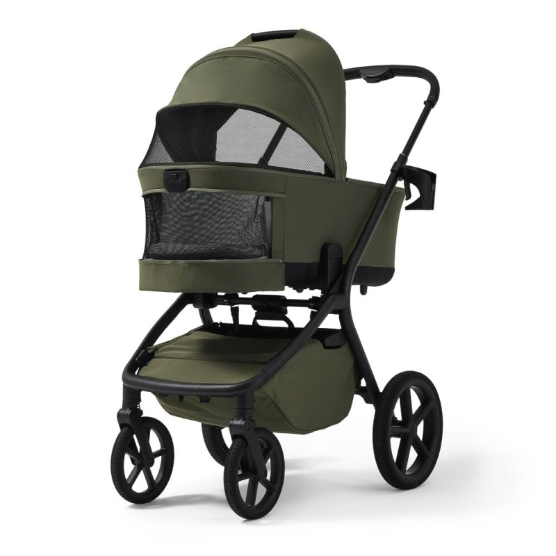 Carucior copii cu landou pliabil Future Design Inspiro Silk Olive 3in1 cu Cybex Cloud G Plus ADAC