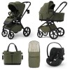 Carucior copii cu landou pliabil Future Design Inspiro Silk Olive 3in1 cu Cybex Cloud G Plus ADAC