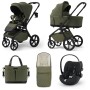 Carucior copii cu landou pliabil Future Design Inspiro Silk Olive 3in1 cu Cybex Cloud G Plus ADAC