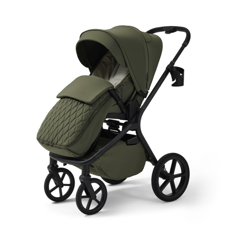 Carucior copii cu landou pliabil Future Design Inspiro Silk Olive 3in1 cu Cybex Cloud G Plus ADAC