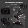 Carucior copii 3 in 1 multifunctional Soho S1 – Black Gold GagaDumi
