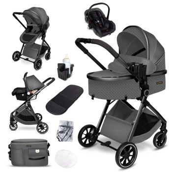 Carucior copii 3 in 1 multifunctional Soho S2 – Grey GagaDumi