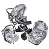 Carucior Hubners Dalia Lux 3 in 1 Grey Flowers