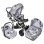 Carucior Hubners Dalia Lux 3 in 1 Grey Flowers