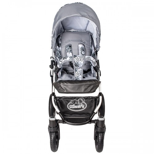 Carucior Hubners Dalia Lux 3 in 1 Grey Flowers