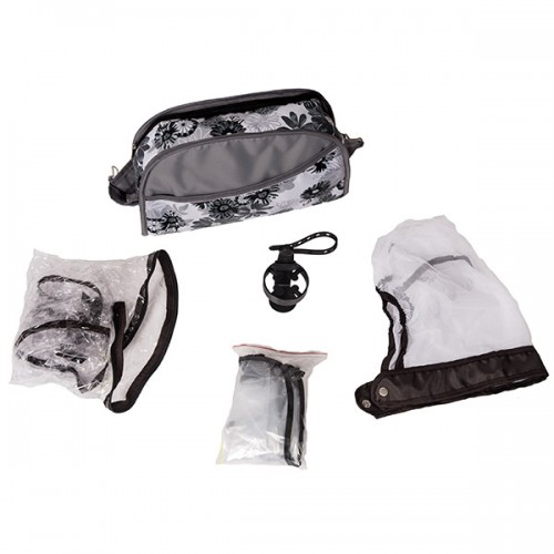 Carucior Hubners Dalia Lux 3 in 1 Grey Flowers
