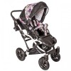 Carucior Hubners Dalia Lux 3 in 1 Alb Cu Floricele Mov