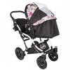 Carucior Hubners Dalia Lux 3 in 1 Alb Cu Floricele Mov