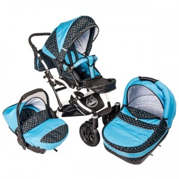 Carucior Hubners Dalia Lux 3 in 1 Blue Dots