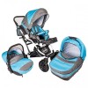Carucior Hubners Dalia Lux 3 in 1 Blue Grey