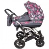 Carucior Hubners Dalia Lux 3 in 1 Pink Flowers