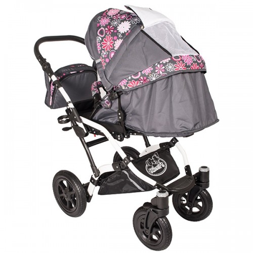 Carucior Hubners Dalia Lux 3 in 1 Pink Flowers
