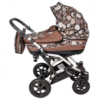 Carucior Hubners Dalia Lux 3 in 1 Brown Flowers