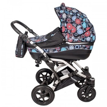 Carucior Hubners Dalia Lux 3 in 1 Blue Flowers