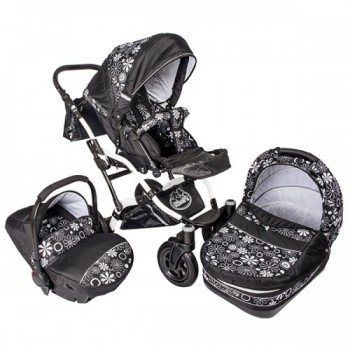 Carucior Hubners Dalia Lux 3 in 1 White Flowers