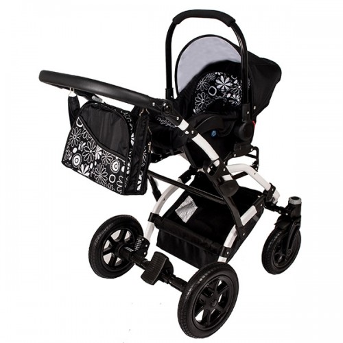 Carucior Hubners Dalia Lux 3 in 1 White Flowers