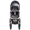 Carucior Hubners Dalia Lux 3 in 1 Negru Cu Floricele Mov