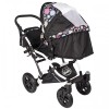 Carucior Hubners Dalia Lux 3 in 1 Negru Cu Floricele Multicolore