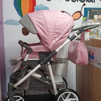 Carucior copii 3 in 1 Hybryd Adamex Pink B61