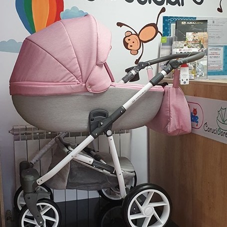 Carucior copii 3 in 1 Hybryd Adamex Pink B61