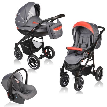 Carucior Crooner 3 in 1 - Vessanti - Grey Red