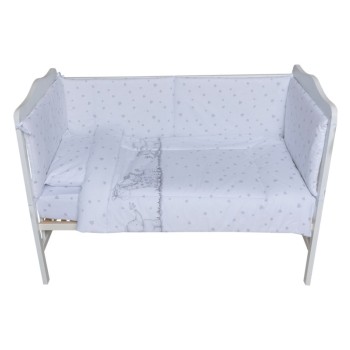 Set lenjerie bumbac 5 piese pentru saltea de 120 x 60 cm ambalata intr-o gentuta de transport