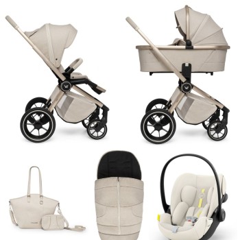Carucior copii 3 in 1 Muuvo Quick Boho Beige cu Cybex Cloud G Plus i-size recline testata ADAC