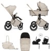 Carucior copii 4 in 1 Muuvo Quick Boho Beige cu Cybex Cloud G Plus i-size recline testata ADAC si baza isofix rotativa