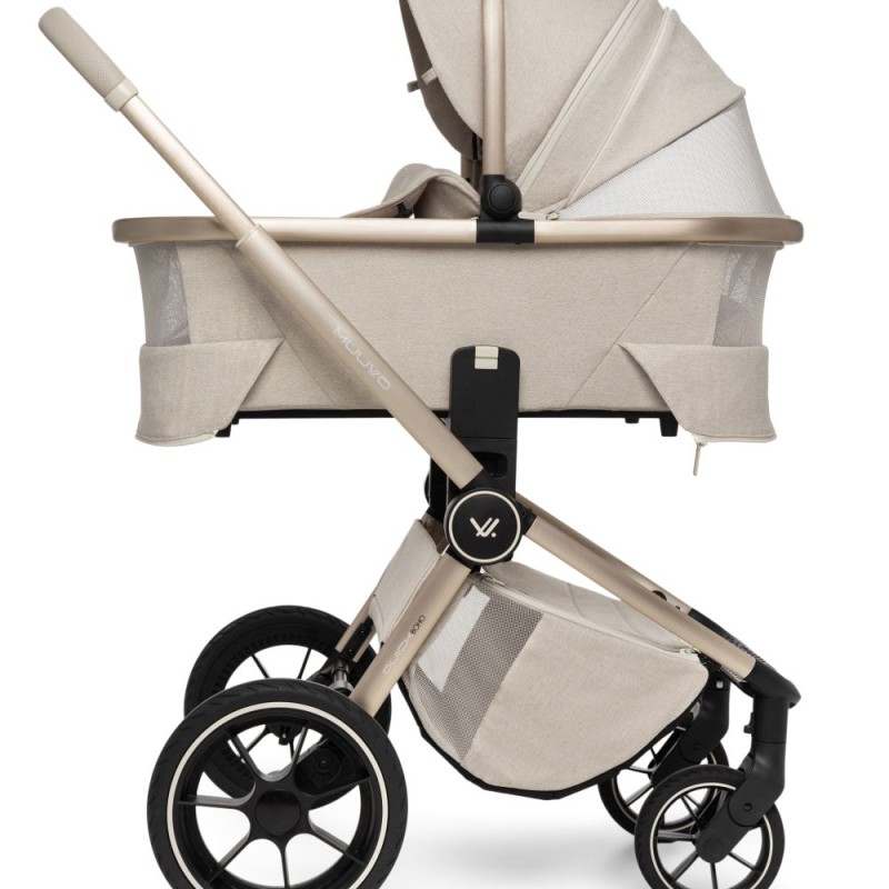 Carucior copii 4 in 1 Muuvo Quick Boho Beige cu Cybex Cloud G Plus i-size recline testata ADAC si baza isofix rotativa