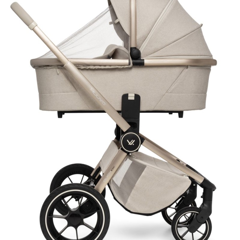 Carucior copii 4 in 1 Muuvo Quick Boho Beige cu Cybex Cloud G Plus i-size recline testata ADAC si baza isofix rotativa