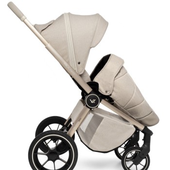 Carucior copii 4 in 1 Muuvo Quick Boho Beige cu Cybex Cloud G Plus i-size recline testata ADAC si baza isofix rotativa