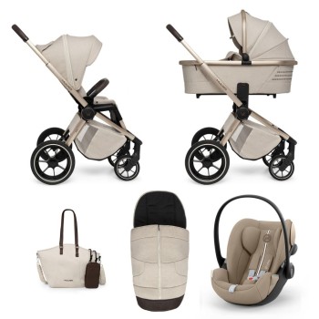 Carucior copii 3 in 1 Muuvo Quick Boho Brown cu Cybex Cloud G Plus i-size recline testata ADAC