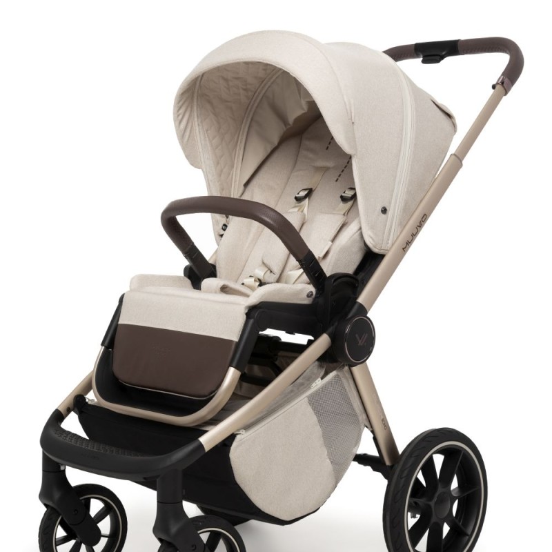 Carucior copii 3 in 1 Muuvo Quick Boho Brown cu Cybex Cloud G Plus i-size recline testata ADAC
