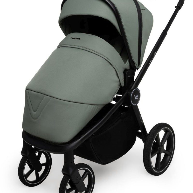 Carucior copii cu landou pliabil Muuvo Fold Pine Green 4in1 cu Cybex Cloud G Plus ADAC si isofix